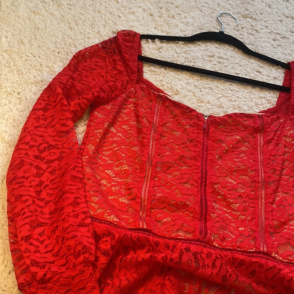 Red lace top - Picture 2 of 12